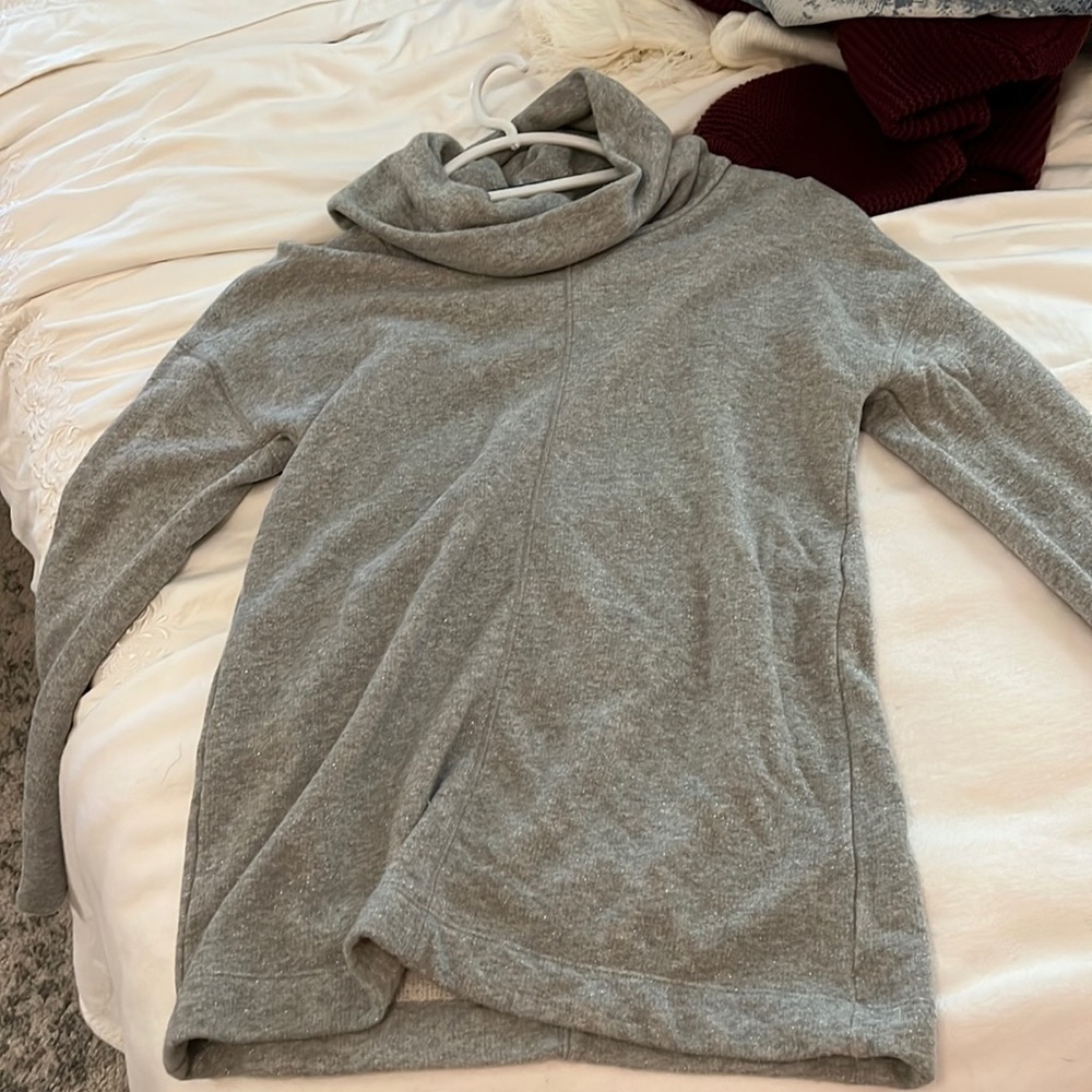 A new day Gray with shimmer cowl neck sweater